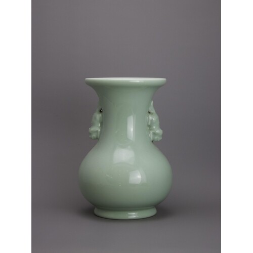 A Celadon vase, six character seal mark of Yongzheng but c 1...