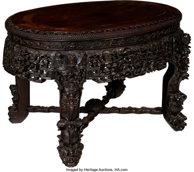 A Chinese Hardwood Center Table (late 19th centur)