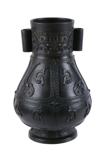 A Chinese gilt archaistic bronze vase