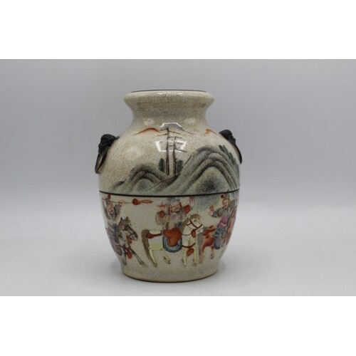 A Chinese late Qing Dynasty crackle glazed porcelain vase, 1...
