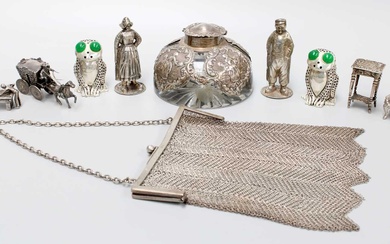A Collection of Assorted Silver, comprising a pair of frog-form...