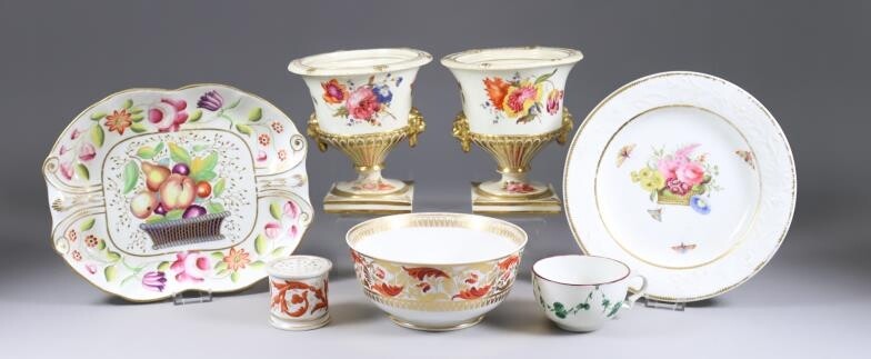 A Collection of English Porcelain Table Wares, 19th Century,...