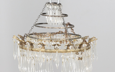 A FRENCH EARLY 20TH CENTURY BASKET CEILING LIGHT.