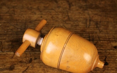 A Fine 19th Century Boxwood ''Urn'' Shaped Lemon Squeezer, with a screw off upper half, plain T-bar