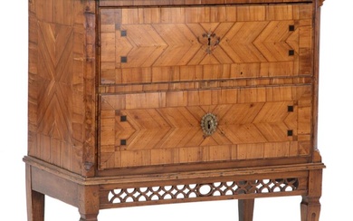 A German Louis XVI chest of drawers in cherry wood. Late 18th...
