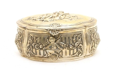 A German silver lidded casket