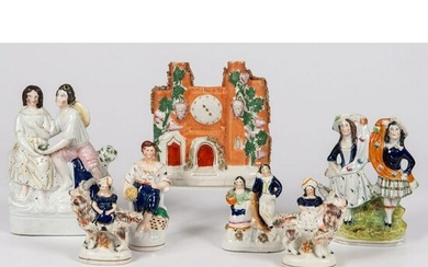 A Grouping of Staffordshire Porcelains