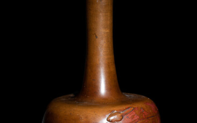 A Japanese Bronze Bottle Vase