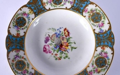 A LATE 19TH CENTURY FRENCH SEVRES STYLE PORCELAIN PLATE