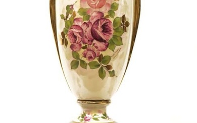 A Large Continental Hand Painted Porcelain Lamp