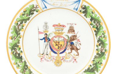 A London-decorated Paris plate from the 'Nelson Set Dessert Service',...