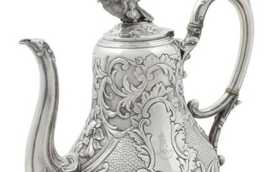 A Louis Philippe Silver Teapot Height 9 x length over
