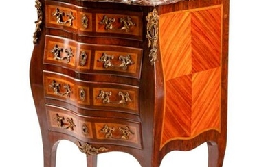 A Louis XV Style Kingwood and Tulipwood Petit Commode
