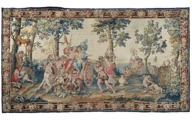 A MORTLAKE TAPESTRY DEPICTING AUTUMN, EARLY 18TH CENTURY, AFTER PIERRE MIGNARD