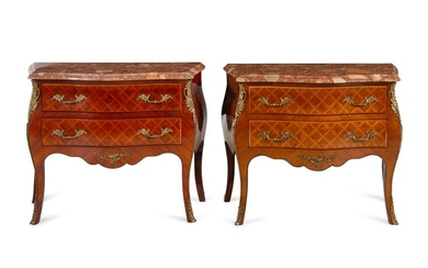 A Near Pair of Louis XV Style Gilt Metal Mounted