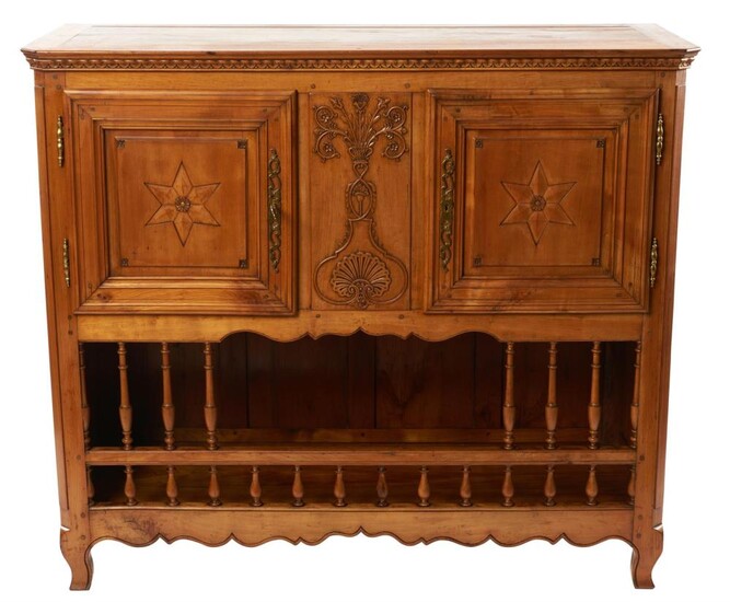 A PROVINCIAL FRUITWOOD BUFFET 19TH CENTURY