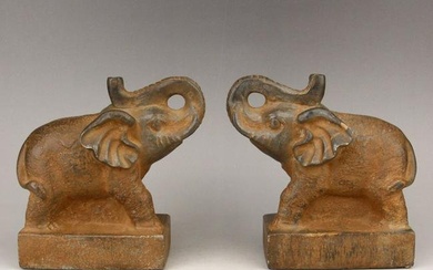 A Pair Chinese Stone Elephant Statue