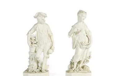 A Pair of Derby Bisque Porcelain Figures of Earth and...