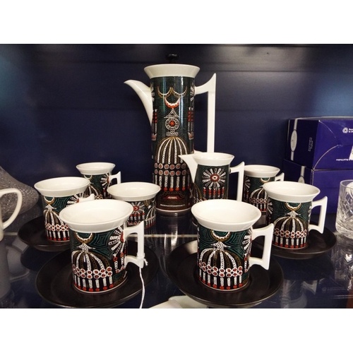 A Portmeirion 'Magic City' six person coffee set designed by...