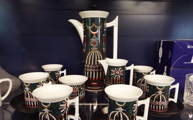 A Portmeirion 'Magic City' six person coffee set designed by...