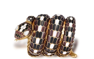A RARE AND COLLECTIBLE 'SERPENTI' BRACELET WATCH, BY BULGARI...