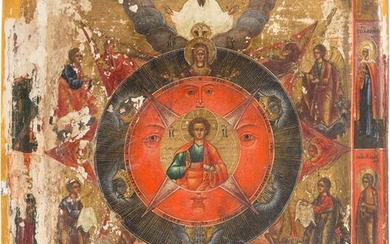 A RARE ICON SHOWING THE 'ALL-SEEING EYE OF GOD'