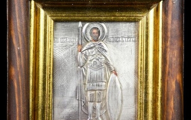 A Russian .84 silver oklad icon, circa 1880
