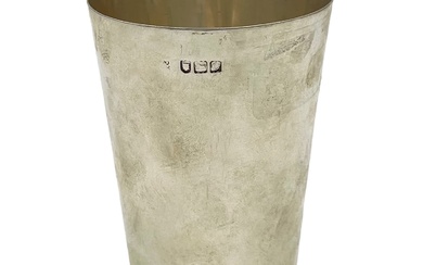A SILVER BEAKER OF PLAIN TAPERING FORM, 1898 A...