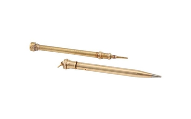 A Victorian gold cased propelling pencil, London circa 1880 by Sampson Mordan and Co