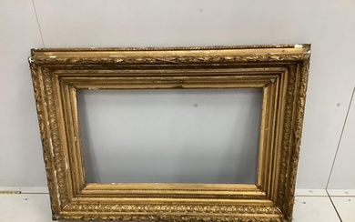 A Victorian rectangular giltwood and composition picture fra...