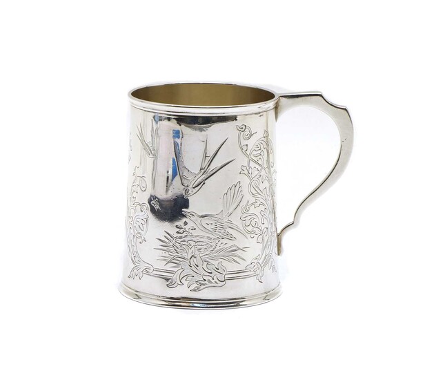 A Victorian silver Christening mug