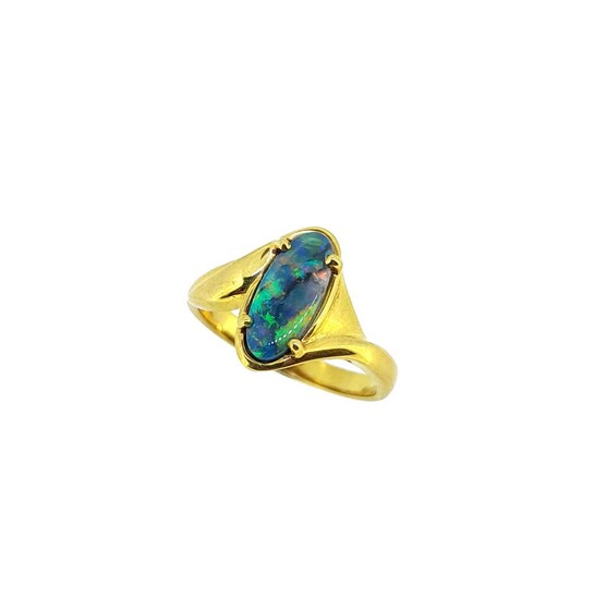 A black opal ring