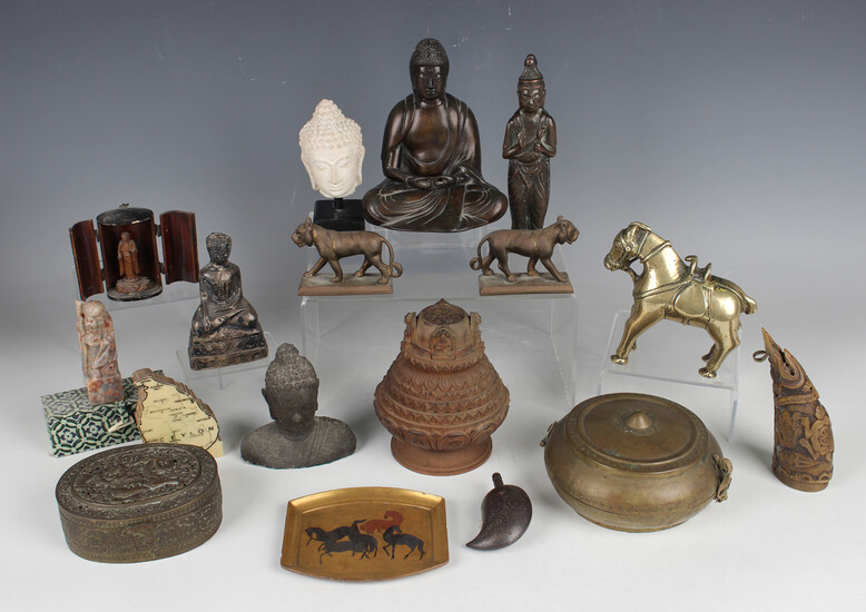 A collection of South-east Asian metalwork and collectors' items, 19th century and later, inclu