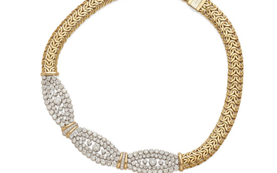 A diamond necklace and bracelet set,, Unoaerre