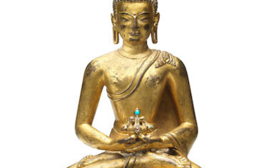 A gilt-bronze figure of Amitayus