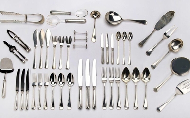 A large collection of Dutch silver flatware
