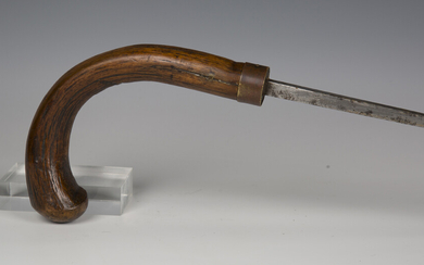 A late 19th century swordstick by Mole of Birmingham with tapered square-section blade, blade length
