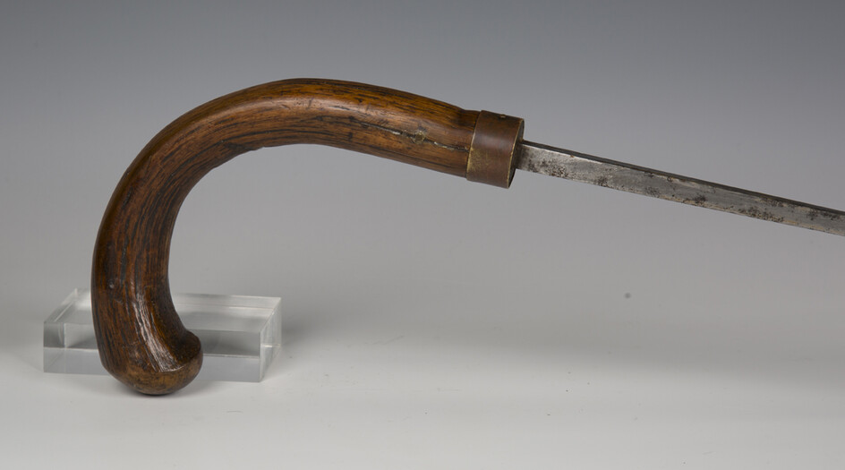 A late 19th century swordstick by Mole of Birmingham with tapered square-section blade, blade length