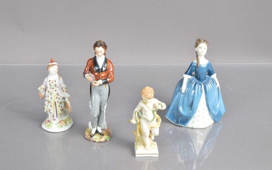 A late 19th-early 20th continental porcelain figure of a Romantic poet