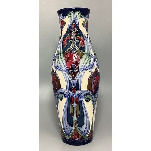 A limited edition Moorcroft for Liberty pottery vase of slen...