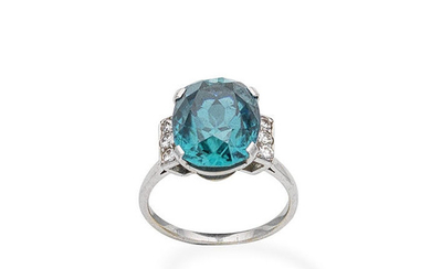 A mid 20th century zircon and diamond dress ring