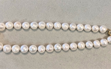 A necklace of large freshwater cultured pearls