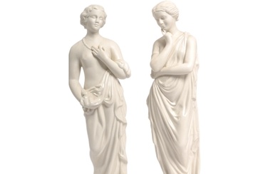A pair of Belleek figurines entitled ' Meditation and Affect...
