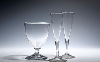 A pair of tall ale flutes c.1780
