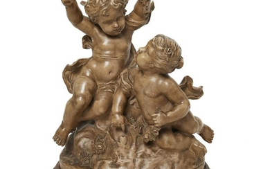 A plaster figural group