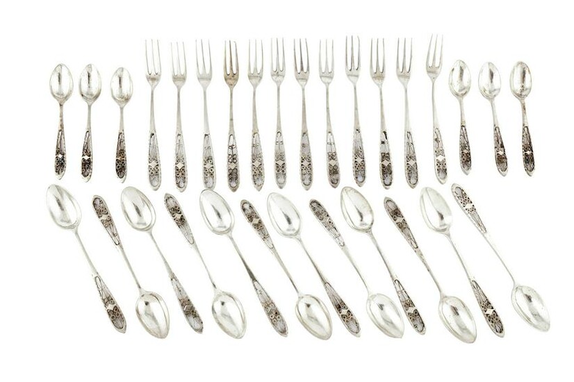 A set of mid-20th century Cypriot silver sugar spoons