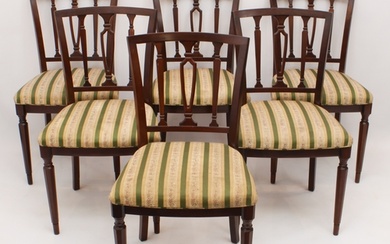 A set of six Regency-style mahogany dining chairs - late 20t...