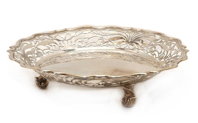 A silver pierced basket