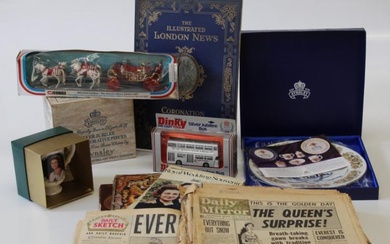 A small collection of Royal memorabilia, including Dinky Toys 1977...