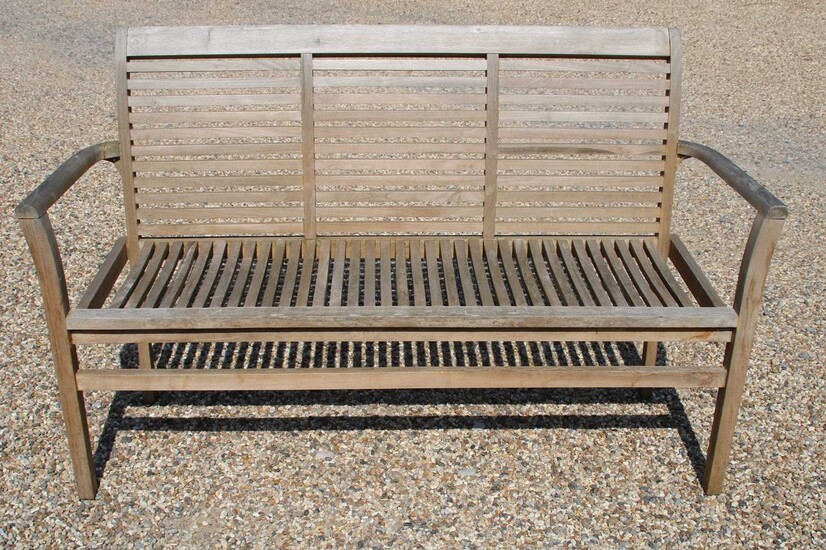 A teak garden bench